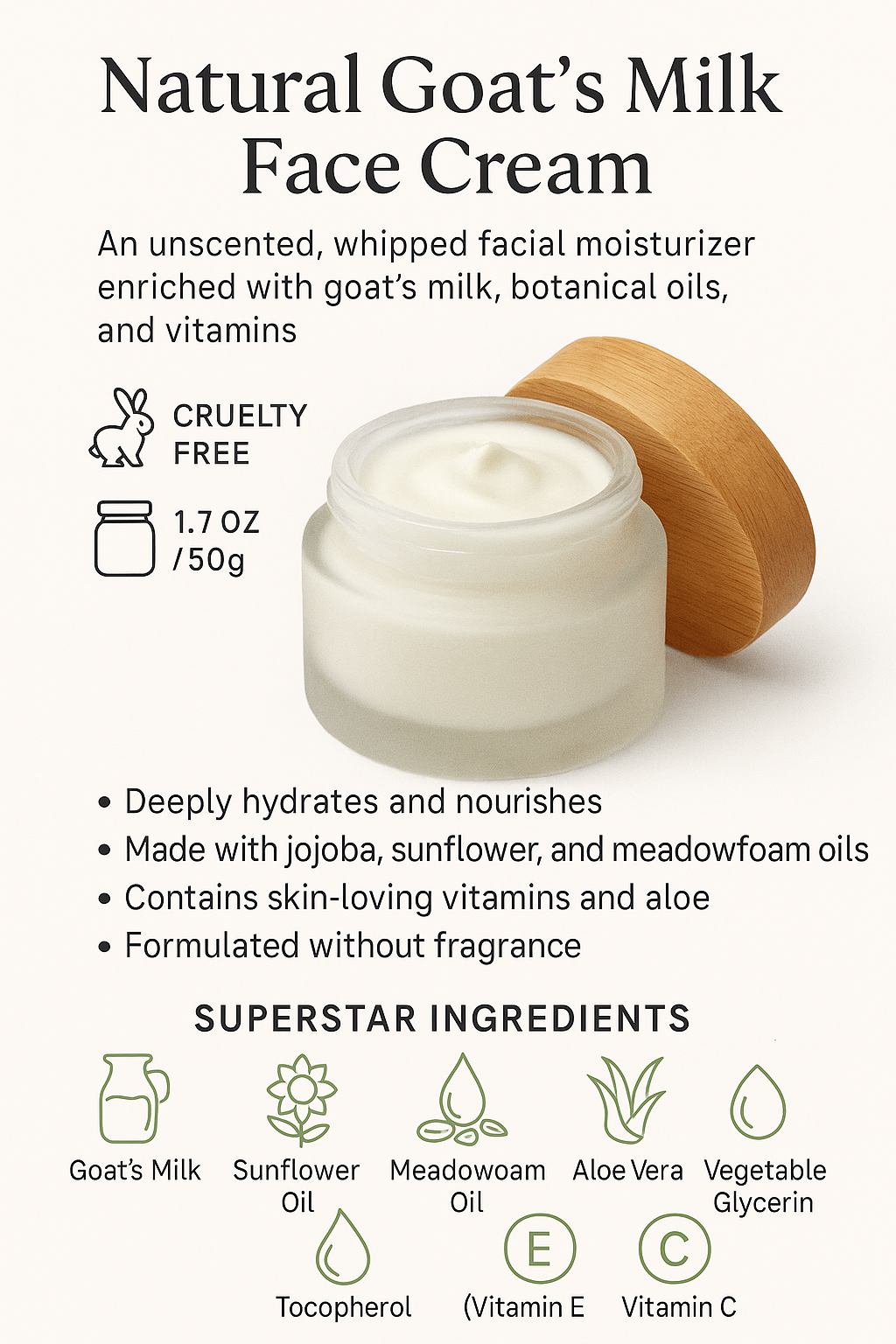 Natural Goat's Milk Face Cream