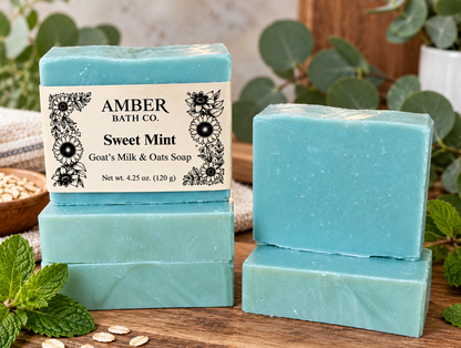 Sweet Mint | Essential Oil, Goat's Milk + Tallow Soap