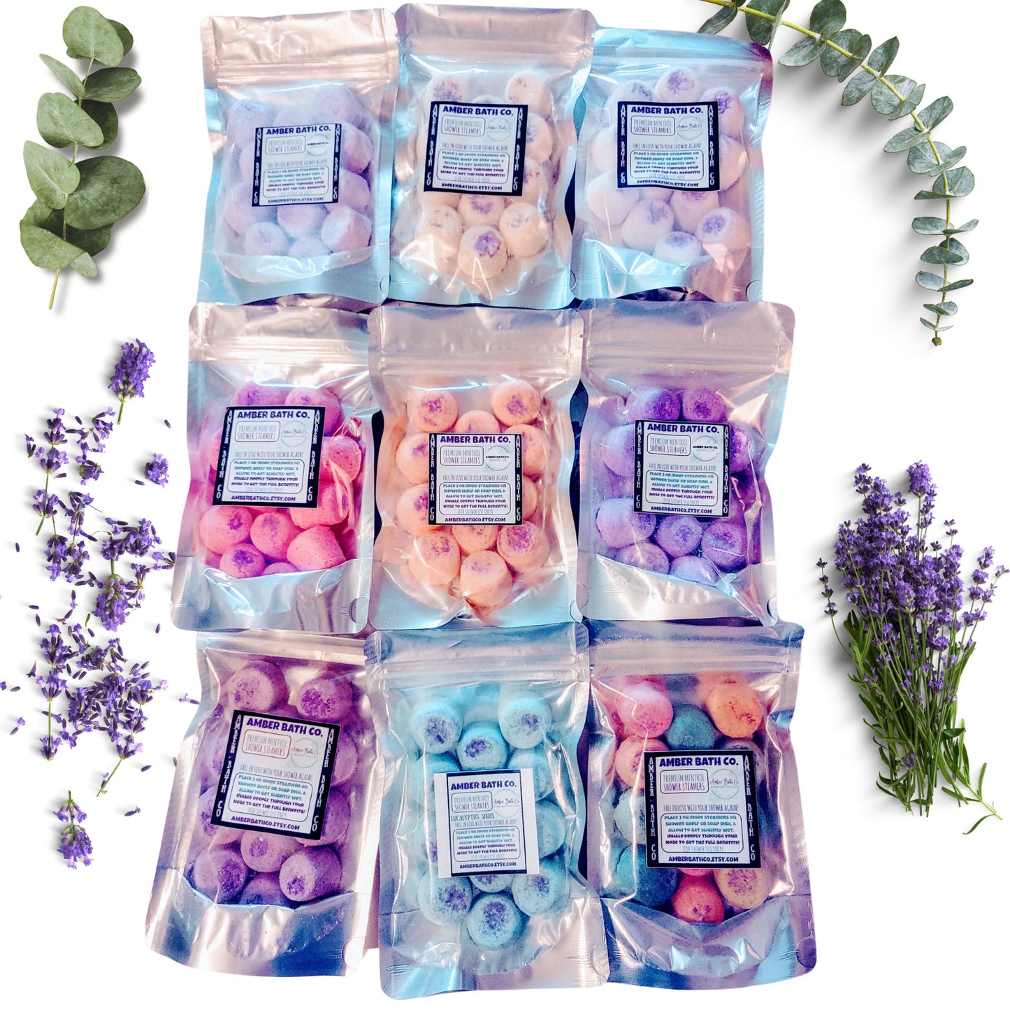 variety of scents of menthol shower steamers