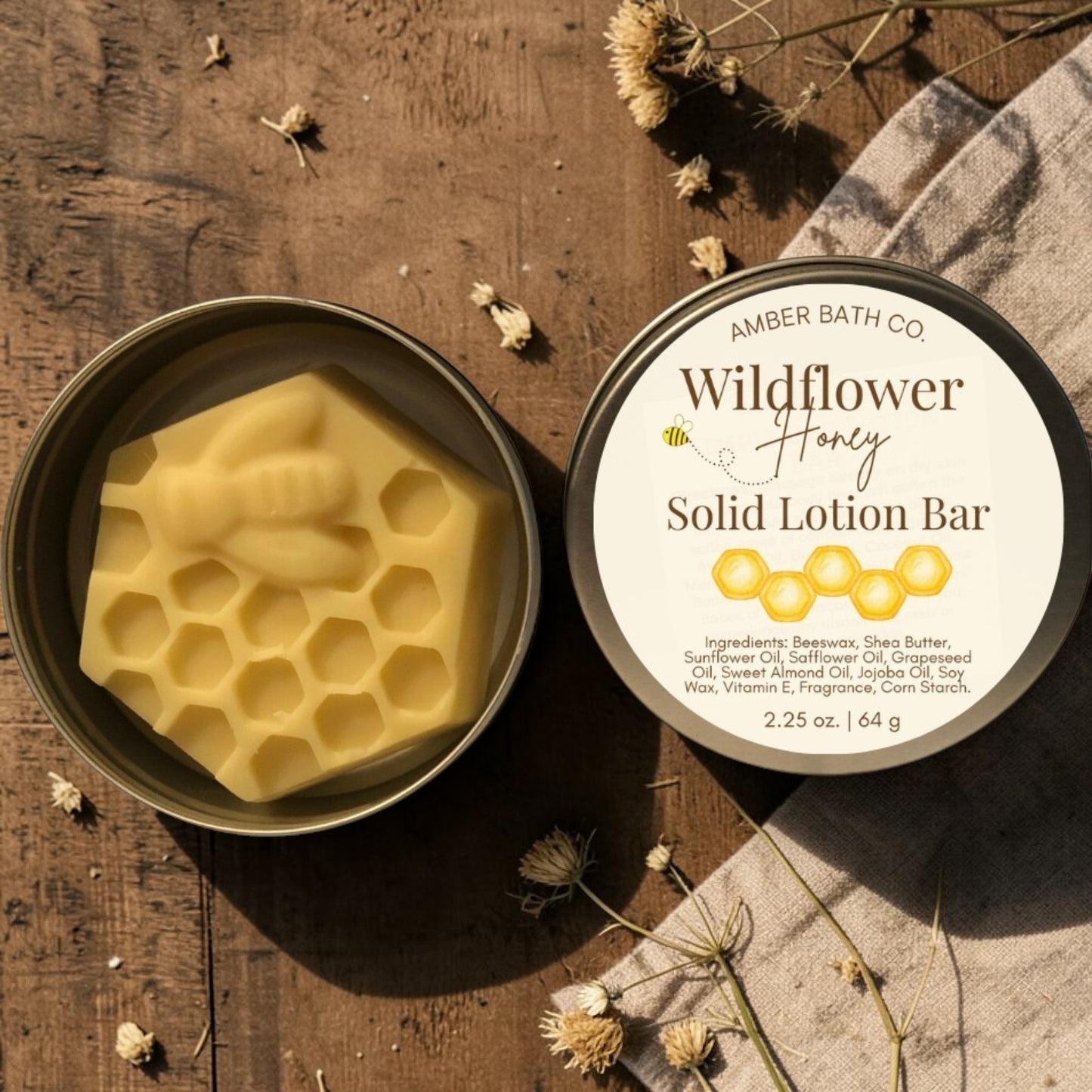 Wildflower Honey Solid Lotion Bar | 2.25 oz.