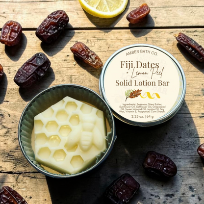 Fiji Dates + Lemon Peel Solid Lotion Bar | 2.25 oz.