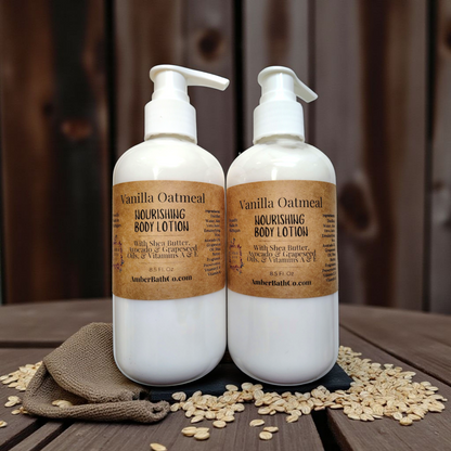 Vanilla Oatmeal Body Lotion - 8.5 oz. Pump - With Shea Butter, Avocado, & Grapeseed