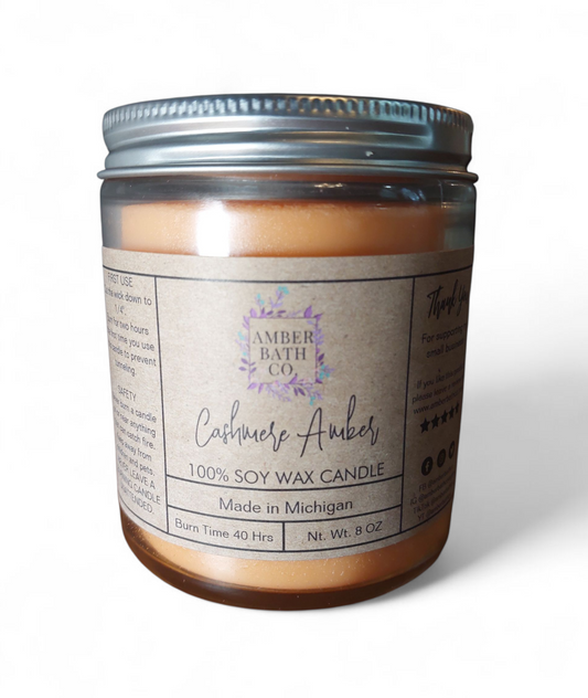 Cashmere Amber Soy Candle | 8 oz.