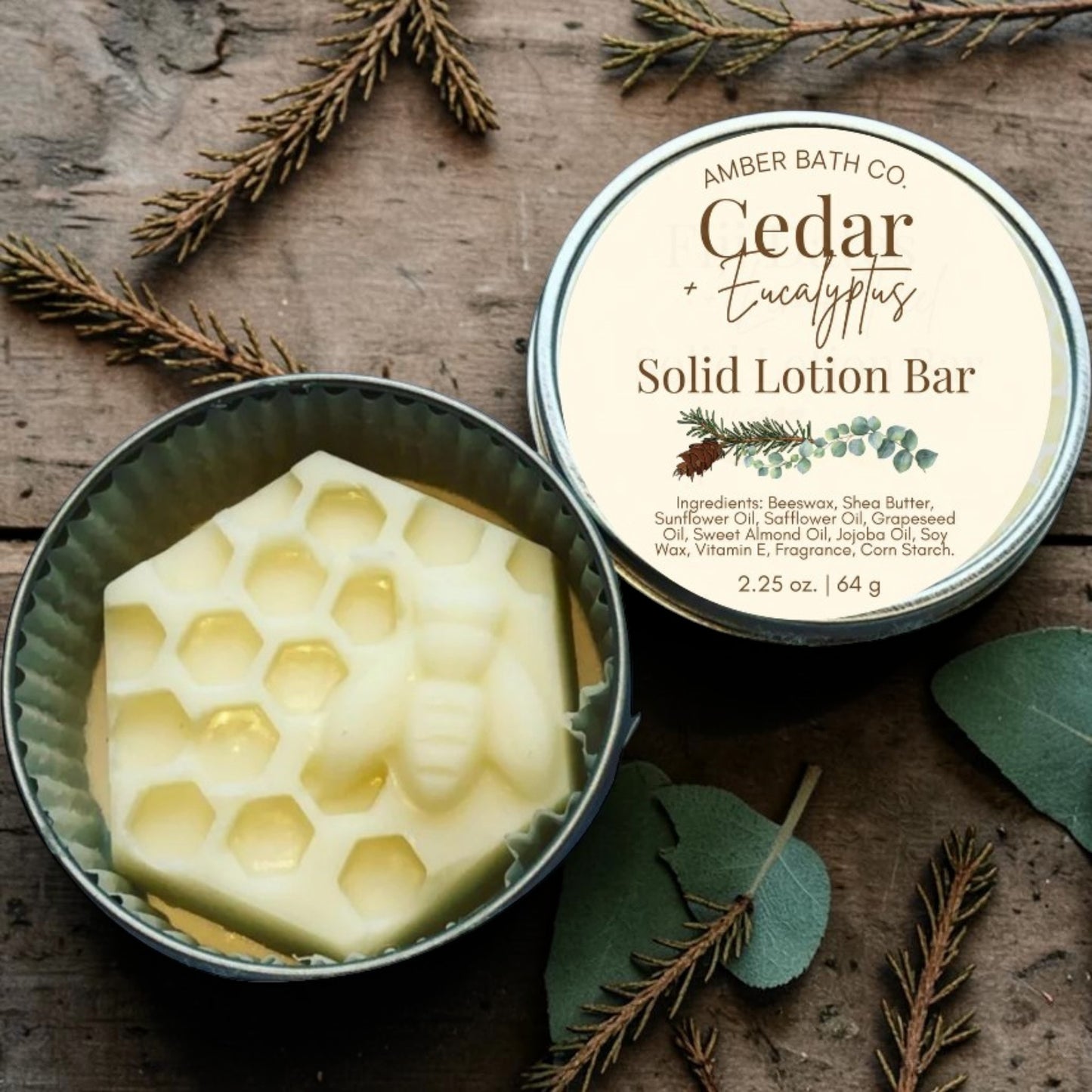 Cedar + Eucalyptus Solid Lotion Bar | 2.25 oz.