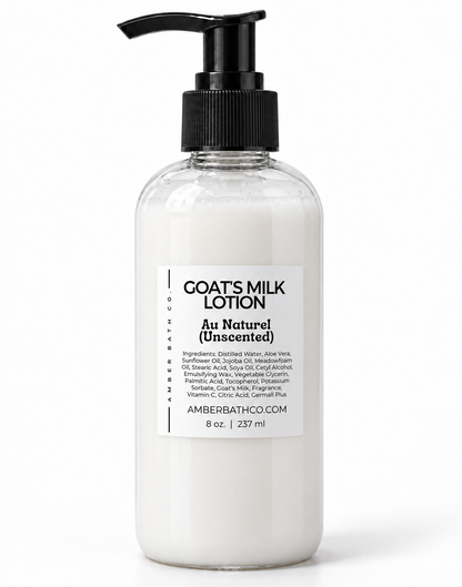 Goat's Milk Lotion | Au Naturel (Unscented) | 8 oz. Pump