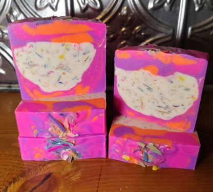 Confetti Clouds (Violet + Mint) | Tallow + Goat's Milk Soap