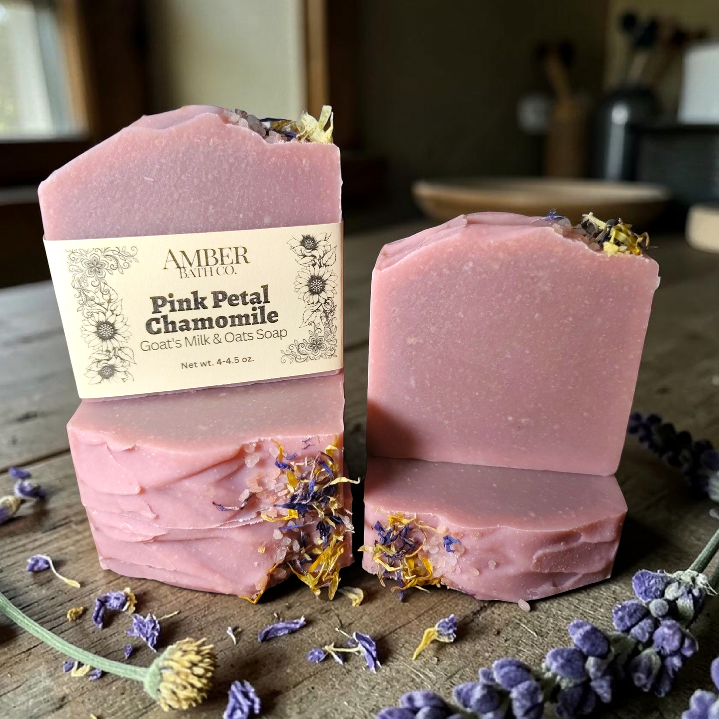 Pink Petal Chamomile | Goat's Milk + Rose Clay Soap