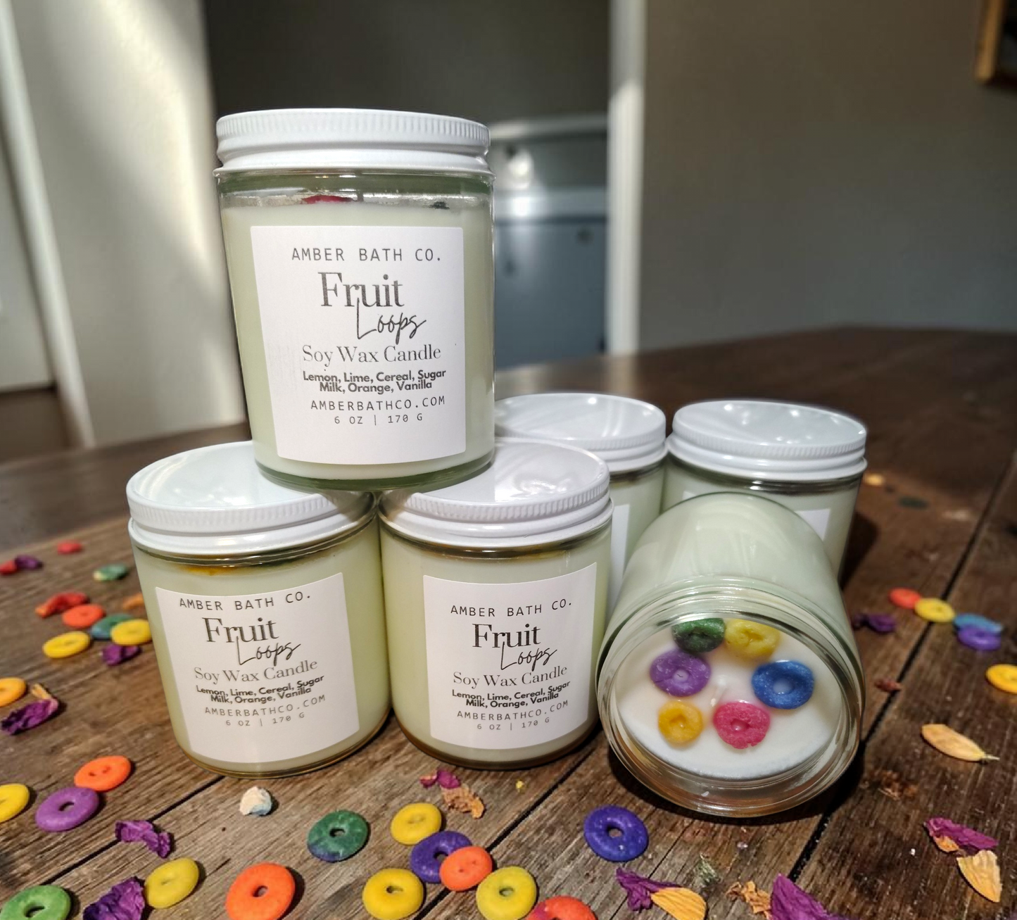 Fruit Loops Soy Wax Candle | 6 oz | With Wax Embeds