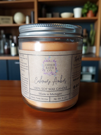 Cashmere Amber Soy Candle | 8 oz.