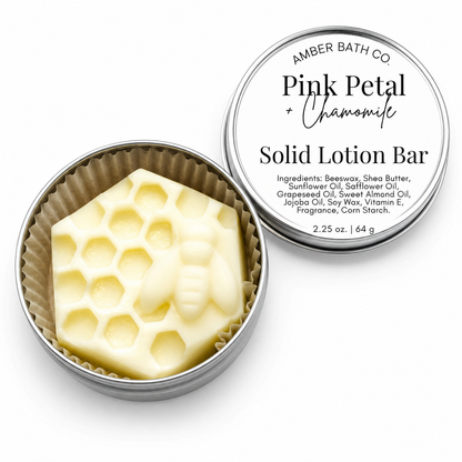 Pink Petal Chamomile Solid Lotion Bar | 2.25 oz.
