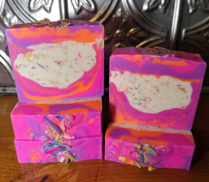 Confetti Clouds (Violet + Mint) | Tallow + Goat's Milk Soap