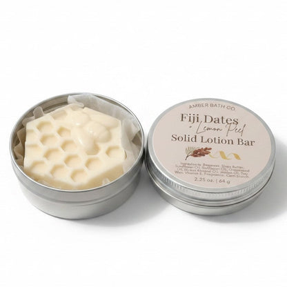 Fiji Dates + Lemon Peel Solid Lotion Bar | 2.25 oz.