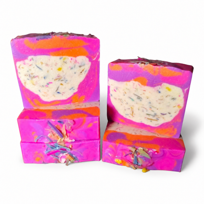Confetti Clouds (Violet + Mint) | Tallow + Goat's Milk Soap