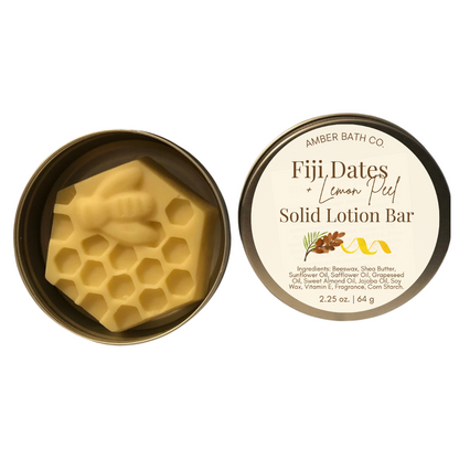 Fiji Dates + Lemon Peel Solid Lotion Bar | 2.25 oz.