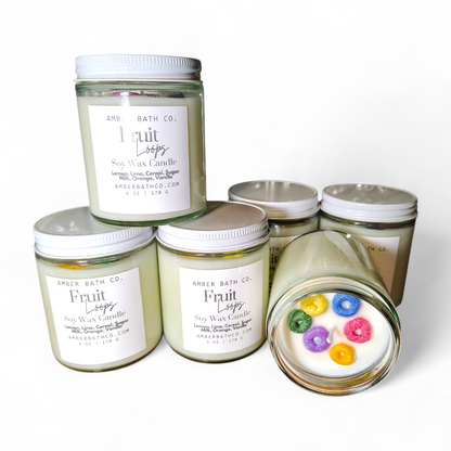 Fruit Loops Soy Wax Candle | 6 oz | With Wax Embeds