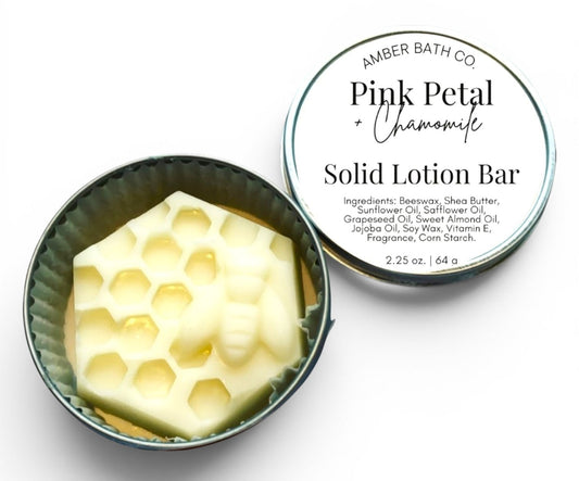 Pink Petal Chamomile Solid Lotion Bar | 2.25 oz.