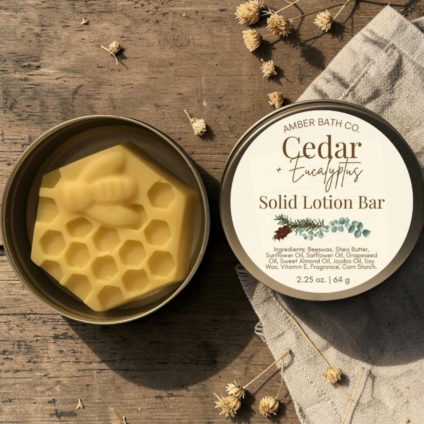 Cedar + Eucalyptus Solid Lotion Bar | 2.25 oz.