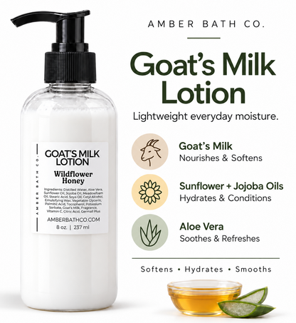 Goat's Milk Lotion | Wildflower Honey | 8 oz. Pump