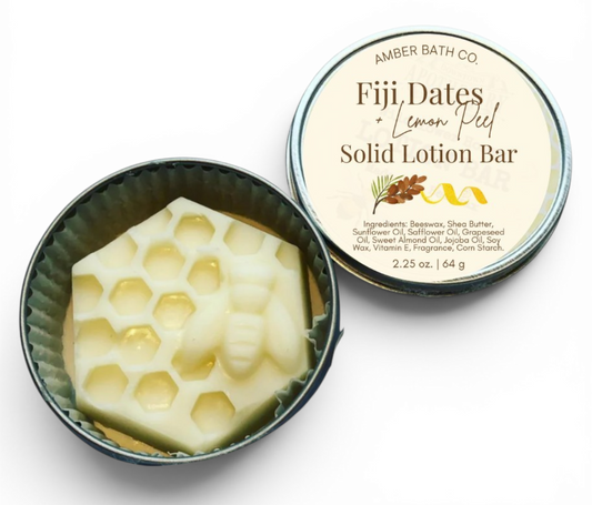 Fiji Dates + Lemon Peel Solid Lotion Bar | 2.25 oz.