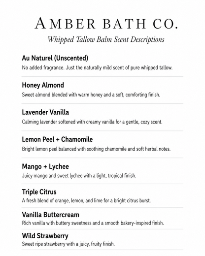 Whipped Grass-Fed Tallow Balm | 9 oz. | Choice of Scent