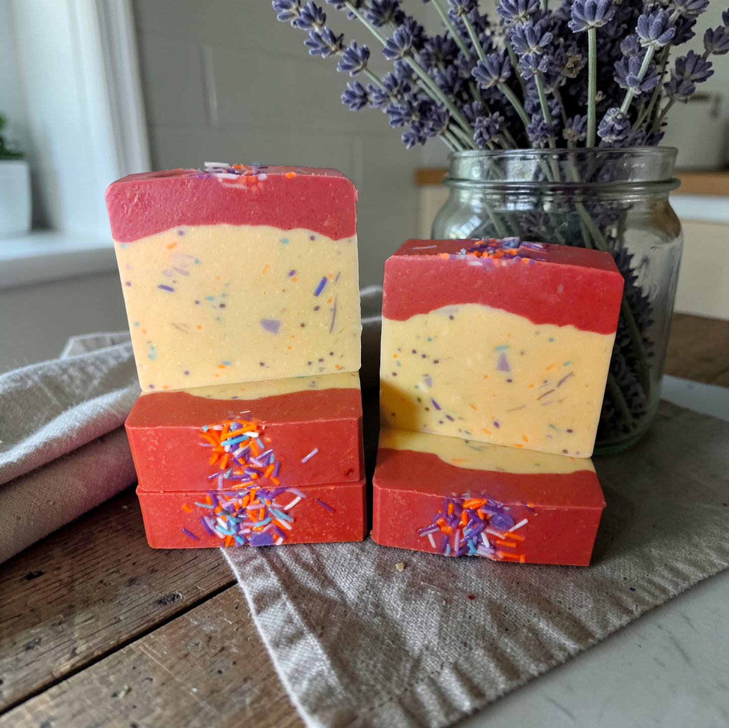 Cherry Confetti Cheesecake | Goat's Milk + Tallow Soap
