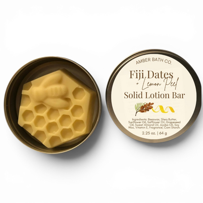 Fiji Dates + Lemon Peel Solid Lotion Bar | 2.25 oz.