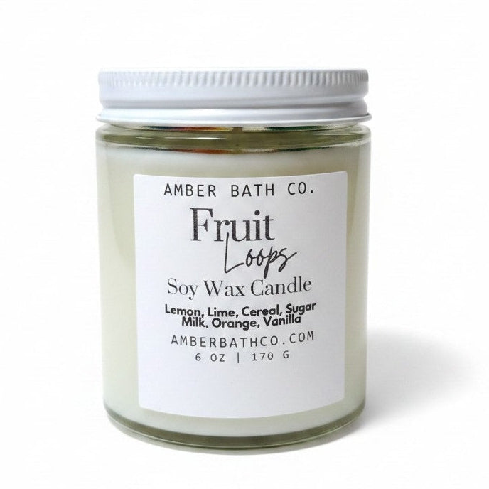 Fruit Loops Soy Wax Candle | 6 oz | With Wax Embeds