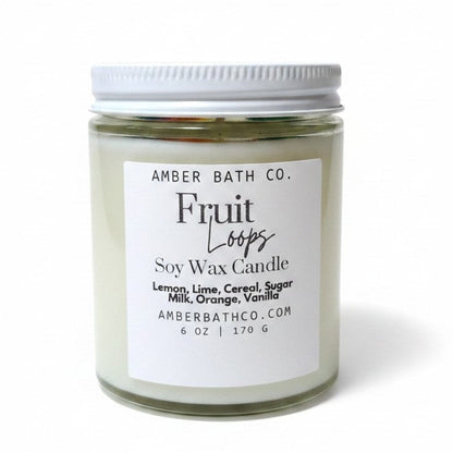 Fruit Loops Soy Wax Candle | 6 oz | With Wax Embeds