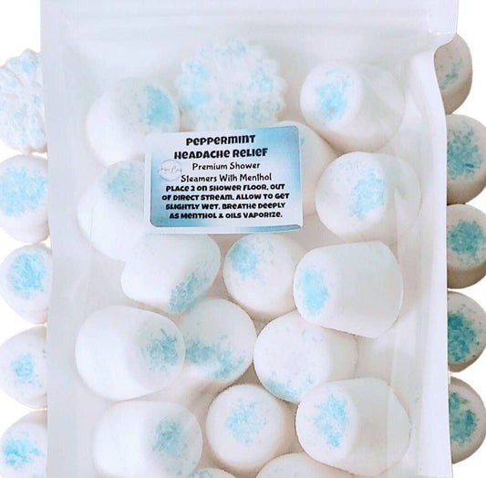 12 Peppermint Shower Steamers with Menthol, Headache