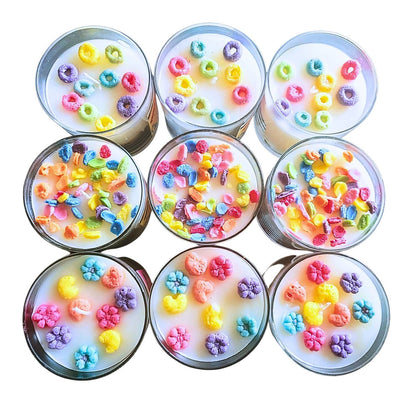 10 oz Cereal Candles, Candle Fruity Pebbles, Fruit Loop Candle