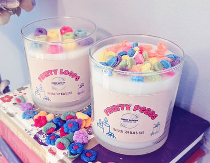 10 oz Cereal Candles, Candle Fruity Pebbles, Fruit Loop Candle